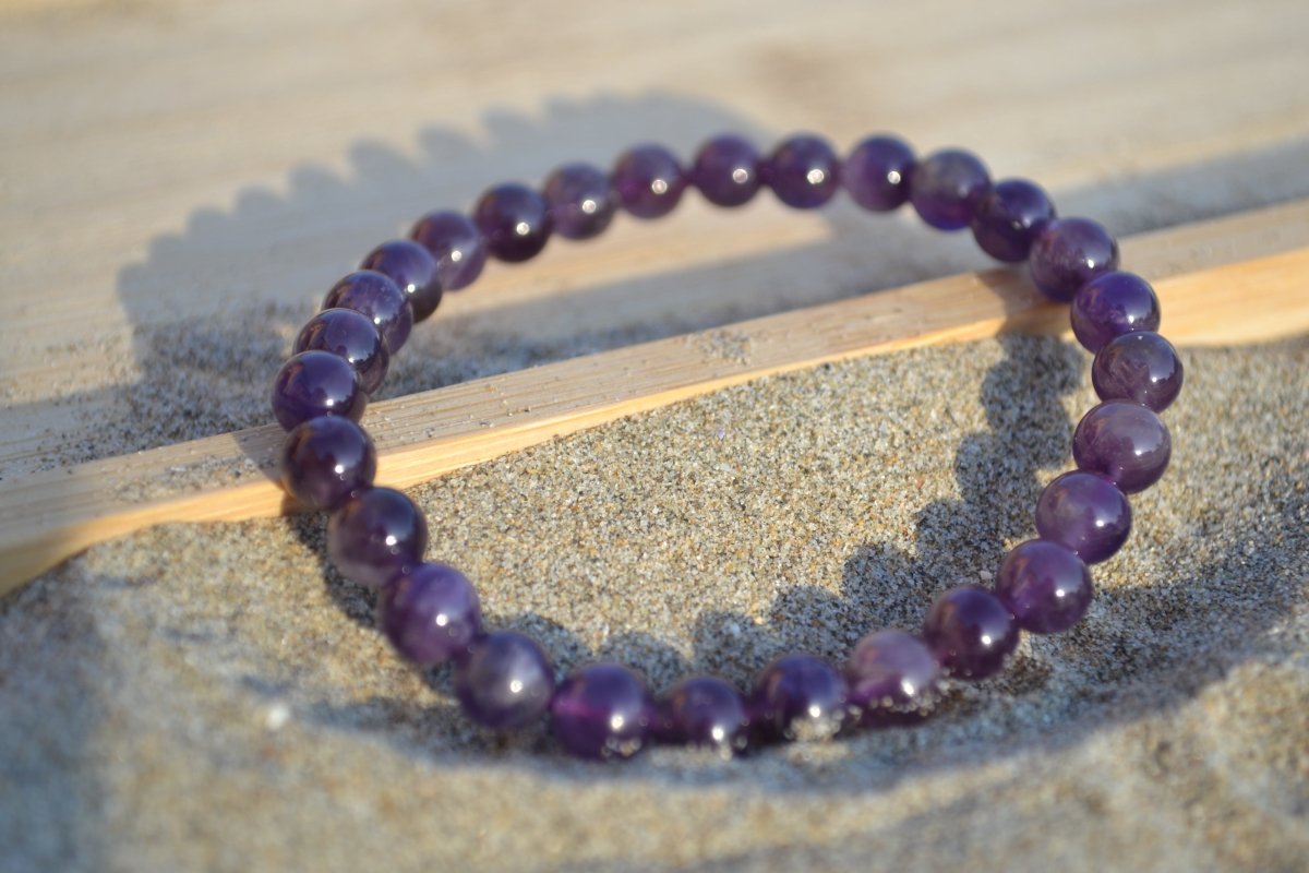 Bracelet en améthyste : pierre naturelle de Calme & Intuition pour la lithothérapie - Bracelet en Pierre naturelle - Bijoux en Pierre Naturelle