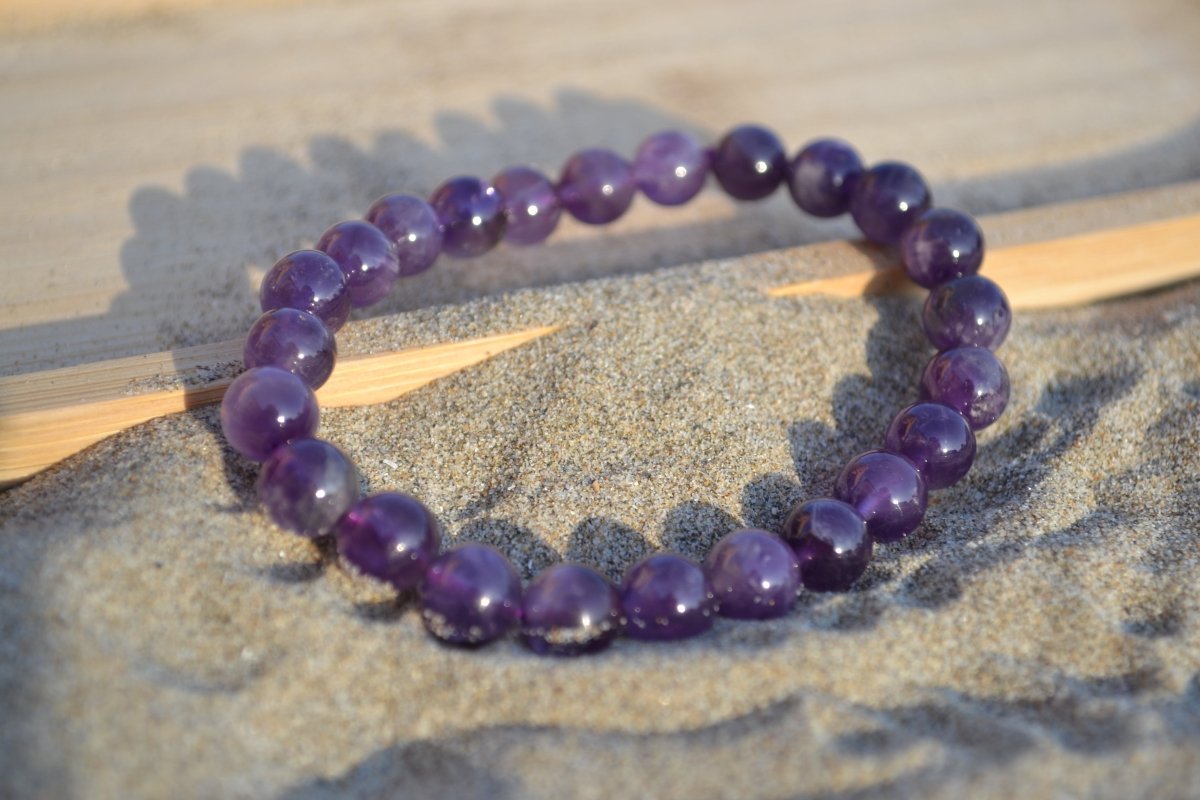 Bracelet en améthyste : pierre naturelle de Calme & Intuition pour la lithothérapie - Bracelet en Pierre naturelle - Bijoux en Pierre Naturelle