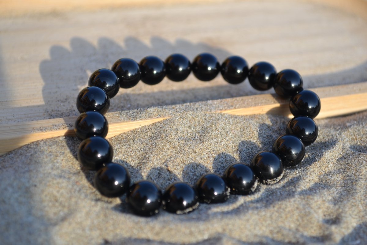 Bracelet en onyx : pierre naturelle de Force intérieure & Protection pour la lithothérapie - Bracelet en Pierre naturelle - Bijoux en Pierre Naturelle