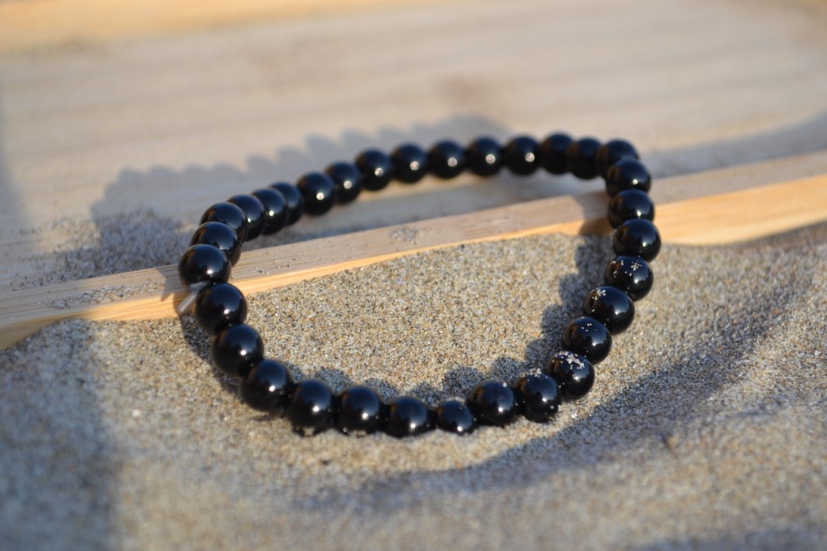Bracelet en onyx : pierre naturelle de Force intérieure & Protection pour la lithothérapie - Bracelet en Pierre naturelle - Bijoux en Pierre Naturelle