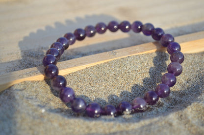 Bracelet en améthyste : pierre naturelle de Calme & Intuition pour la lithothérapie - Bracelet en Pierre naturelle - Bijoux en Pierre Naturelle